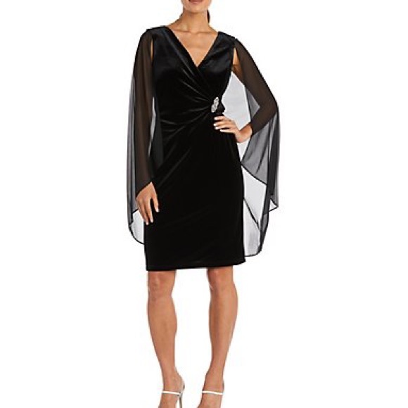 R&M Richards Chiffon Cape Dress - Picture 4 of 5